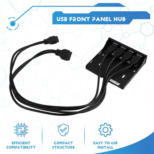 USB 3.0 4Port Front Panel USB3.0 3.5 Inch Floppy Front Panel Internal Bracket Adapter for Desktop 3.5 Inch Floppy Bay 2