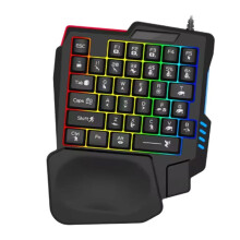 Ergonomics Gaming Keyboard Single Hand Usb Wired 35key One Handedly RGB Backlight Keyboard
