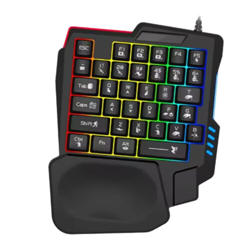 Ergonomics Gaming Keyboard Single Hand Usb Wired 35key One Handedly RGB Backlight  Keyboard 1