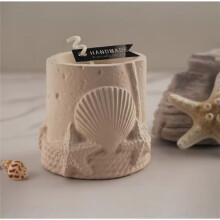 Muschel-Seestern-Silikonform, Zylindrische Kerzenform, DIY-Aromatherapiebehälter Aus Gips, Zement, Geprägte Ornamentform