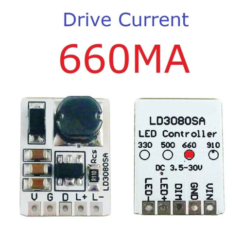 LD3080SA 20W  3.5-30V Step-Down HB LED Driver Module - Buck Constant Current Module for Flashlight Headlight 660MA 1
