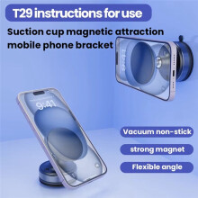 Przyssawka Próżniowa do Uchwytu na Telefon Samochodowy 360 Obrotowy Uchwyt Magnetyczny Stojak na Smartfon do Samochodu Kuchnia Czarny