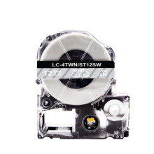 12mm White on Clear Label Tape Compatible with LW300 LW400 LW600P LW700 SS12KW SS9KW