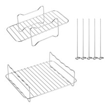 Stainless Steel Grill Rack Steamer Rack for Foodi Double Cooker Series AirFryer Accessories Rectangular Grill Rack