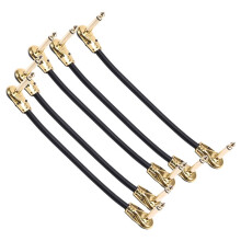 Dispositivo de Efeito de Linha de Guitarra Conecta Fio de Cabeça Dupla Plana Anaeróbica Pedal de Linha de Áudio Instrumento Jack Plug 20 cm