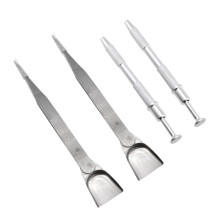 4PCS Stainless Steel Cake Decorating Tweezers Set with FourJaw Pearl Grip for Precise Bakery Decoration