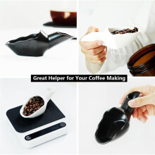 2PCS Coffee Bean Measuring Scoop Coffee Bean Dosing Cup Ceramic Ground Coffee Spoon for Coffee Tea Sugar Flour Black