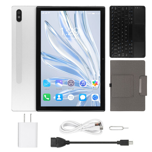 Wireless Android Tablet With Octa Core CPU Ultra Clear Display Dual Band5G WiFi Bluetooth Connectivity Expandable Memory2In1Design With Protective