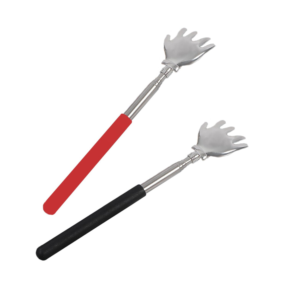 Black Telescopic Stainless Steel Back Scratcher With NonâSlip Grip, Extends 8.66Â23.23In, 2 Pack