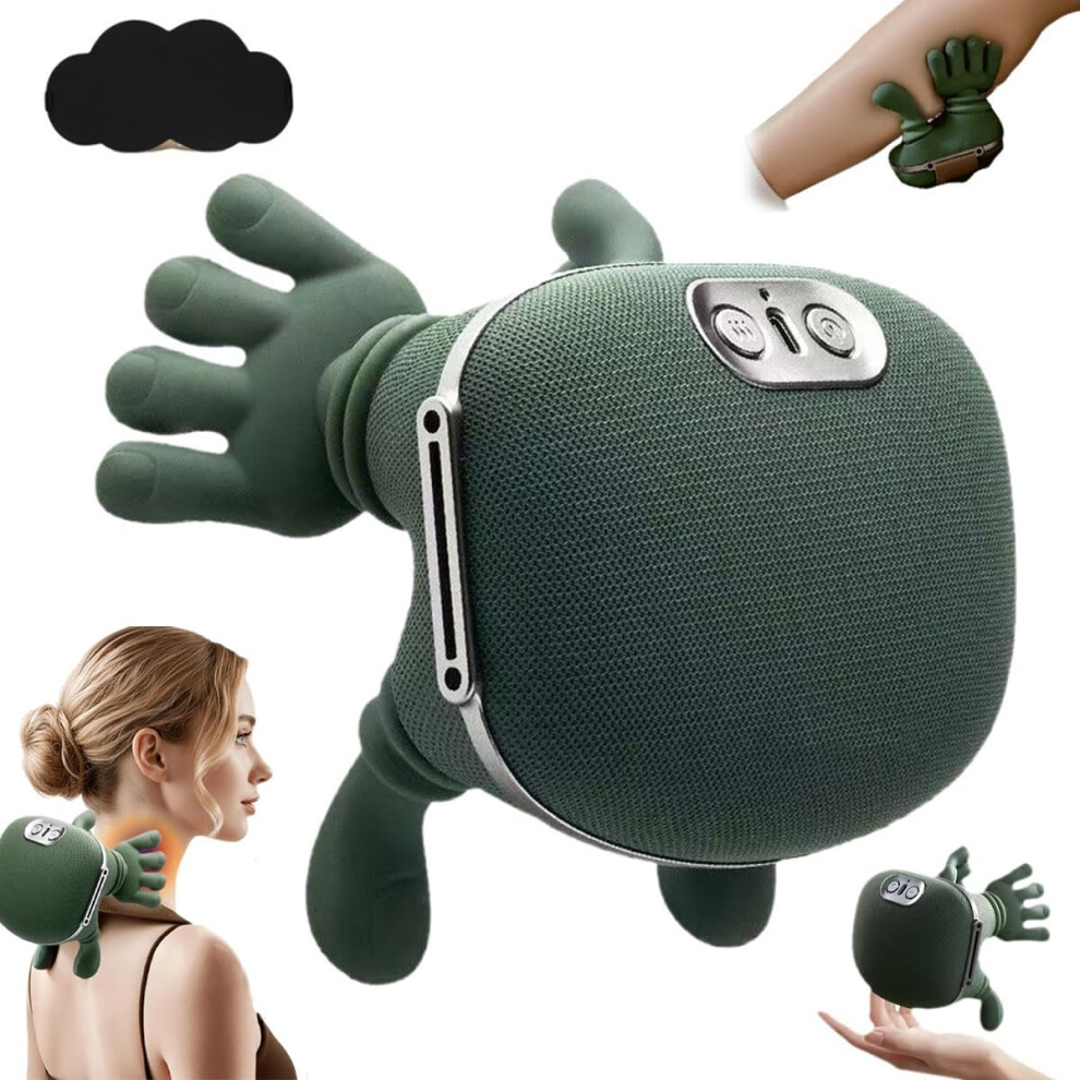 Heated Shiatsu Neck and Shoulder Massager with Real Hands Kneading, USBC Rechargeable Pain Relief