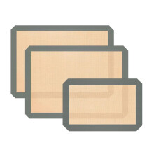 3PCS Silicone Baking Mat Reusable Baking Mat Non-Stick for Baking Oven Baking Sheet for Making Cookies Macaroons Gray