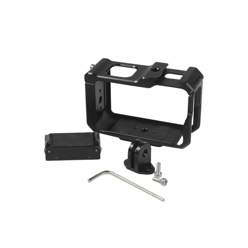 For Action 5Pro 4 3 Camera Cage Rig Protective Case With Cold Shoe, Magnetic Baseplate Bezel Expansion Case 6031112822147