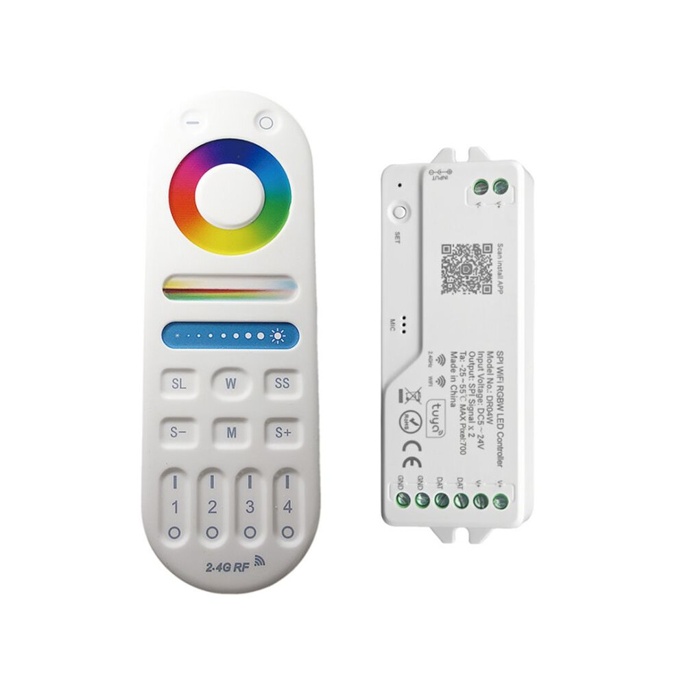 Dr04w Tuya Spi Wifi Rgbw Led Controller Dimmer Work With Alexa Home Wifi Wireless Control For Rgb Led Strip 4711947139826