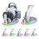 For PS5 Desktop Storage Stand Controller Stand with RGB Lights Headphone/Handle/Remote/Disc Desktop Storage Stand White 3