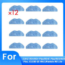 12 PCS Cleaning Rag for EZVIZ RE4/RE4 /RE4C /RE5/RE5 , ICLEBO G5 MAX,Miwhole M8 Lite Robot Vacuum