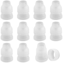 12 Pack Cake Decorating Couplers Set, Standard Plastic Piping Bag Nozzle Converters for Baking Cupcakes