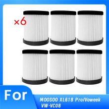 6 Pcs HEPA Filters for MOOSOO XL618 Pro/ Voweek VC08Type Cordless Stick Vacuum Cleaner Ultra Durable Accessories