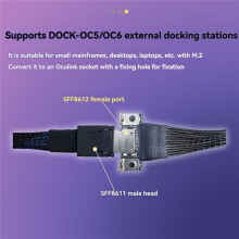 M.2-Mkey NVME to Oculink Adapter Cable with Baffle EPGU PCIE 4.0 X4 Gen4 Card Gaming Accessories B