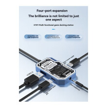 4 in 1 Transparent Usb C Hub Usb Splitter Type C Hub for Laptops Pc Accessories Docking Station Hub Usb3.0 Rj45