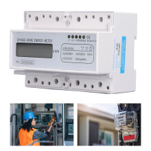 7 Digit LCD 3 Phase 35mm DIN Rail Energy Meter 3x20(80)A