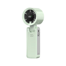 Handheld Infinitely Variable Speed Folding Fan 120 Wind Speeds Adjustable Portable Turbo Fan for Outdoor Travel Green