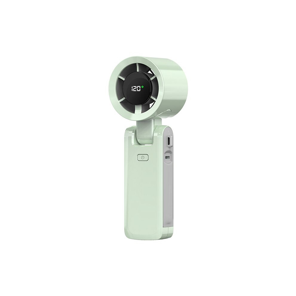 Handheld Infinitely Variable Speed Folding Fan 120 Wind Speeds Adjustable Portable Turbo Fan For Outdoor Travel Green 6032476654634