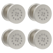 Round Brushed Nickel Shower Body Spray 4 Pack with Adjustable 360 Swivel Massage Wall Jets