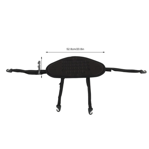 Waterproof Kayak Backrest 52.8x24cm Padded Support with Adjustable Strap Black 1