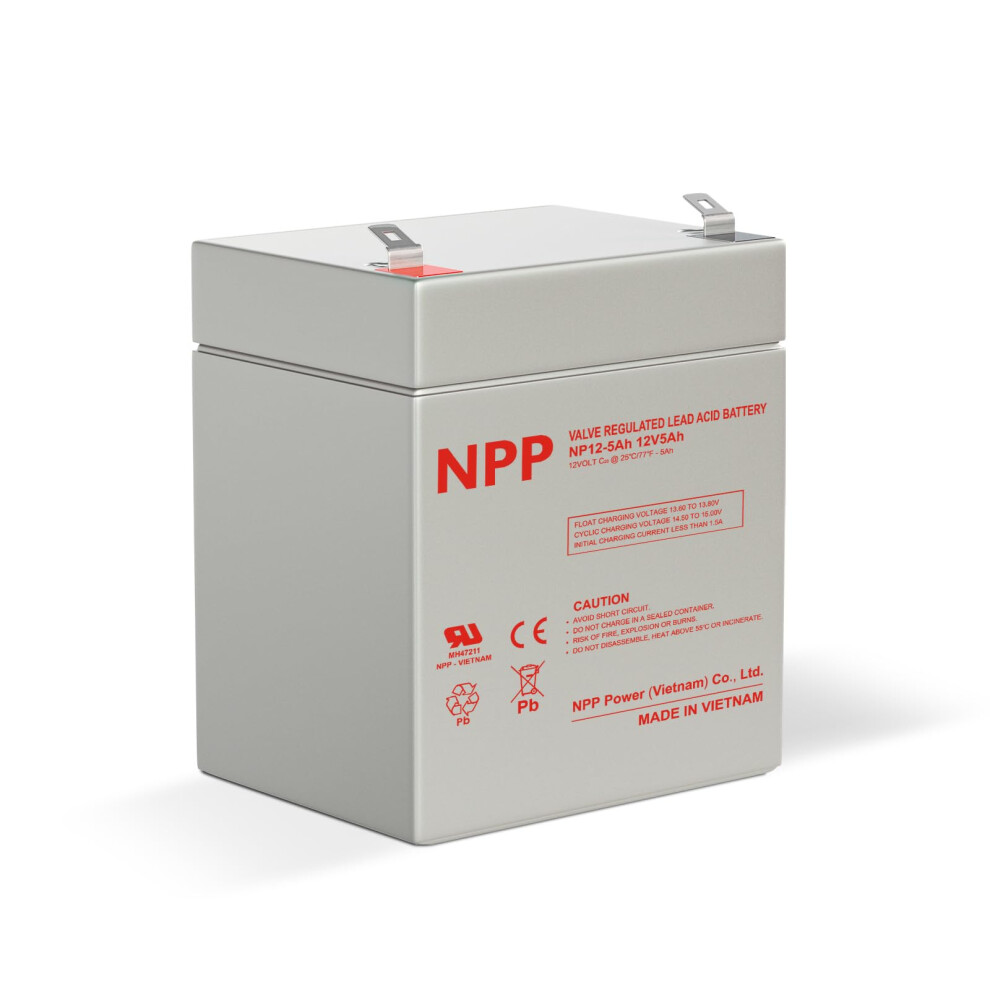 12V 5Ah Rechargeable Sla Agm Battery, Maintenance Backup For Alarm System And Garage Door Opener 9771547191650