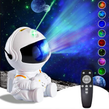 Astronaut Galaxy Projector Light with 360 Rotation, 7 Galaxy Effects, Remote Control Star Ceiling Lamp