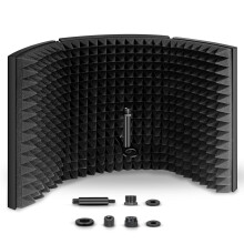 Aokeo Isolation Shield, Professional Microphone Shield,Foldable Adjustable Mic Isolator Panel, For Any Condenser Microphone Recording Equipment Studi