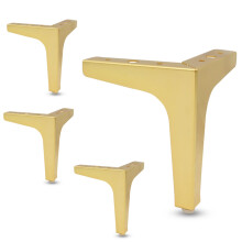 Gold Metal Furniture Legs 15cm Triangular Steel Design with Screws for Sofa Cabinet Bed 4 Pack