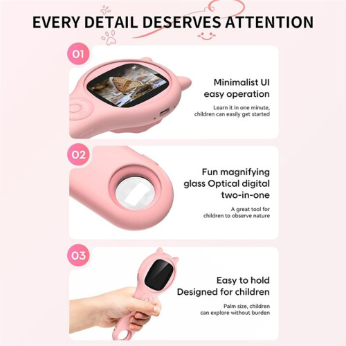 Microscope for Kids - Portable Handheld Magnifying Glass Digital Microscope for Kids Educational Science Toys 2