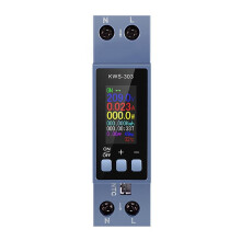 Voltímetro de CA, Amperímetro, Vatímetro, Medidor de Energía con Montaje en Riel DIN, Medidor de Potencia CA 100-290 V KWh, Detector con Pantalla