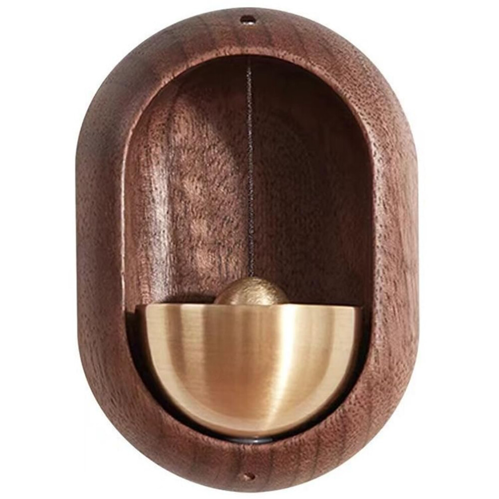 Wooden Doorbell With Pleasant Chime, Magnetic Copper Bell For Home Or Entry Alert (Peach Wood) 9771547192312
