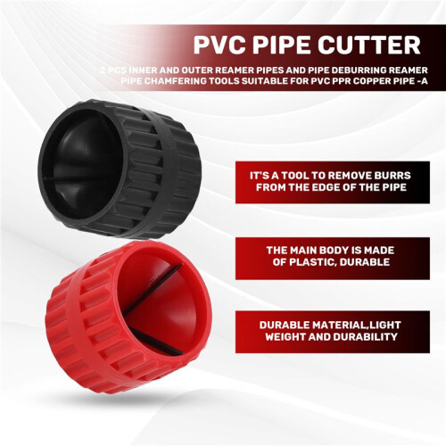 2 Pcs Inner and Outer Reamer Pipes and Pipe Deburring Reamer Pipe Chamfering Tools Suitable for PVC PPR Copper Pipe -A 1