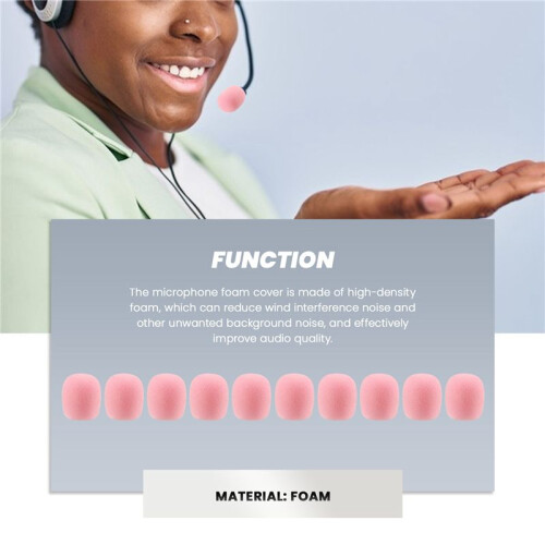 10 Pack Lapel Headset Microphone Windscreen, Microphone Sponge Foam Cover  Size Lavalier Microphone Windscreen 2