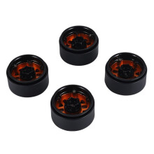 4PCS 1.9 Metal Beadlock Wheel Hub Rim for 1/10 RC Crawler Axial SCX10 90046 AXI03007 TRX4 RedCat D90,Orange