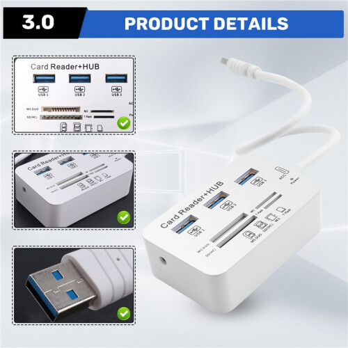 USB HUB 3.0 USB Splitter 3  Extensor Multi USB Extension Multiple 3 0 Hub -KortläSare USB3.0 Expander för PC 2