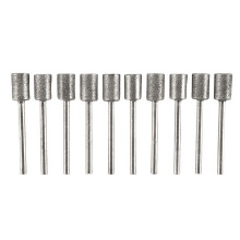 10 Pieces Diamond Bit Diamond Grinding Bits 1/8 Shank 8mm Cylinder Diamond for Most Rotary Tool Bit Grinder