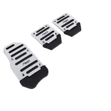3 StüCke Fuel Gas Gas Pedal Bremse Pedal Kupplungs Belag Abdeckung Fuß Pedale Rutschfest für Schalten Getriebe Auto Silber