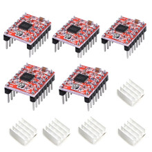 MóDulo de Controlador de Motor Paso a Paso A4988 Stepstick con Disipador de Calor para Impresora 3D Reprap Adecuado