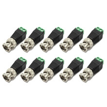 10 StüCke MäNnlicher Metall BNC Stecker mit Stecker Schraubklemme UTP Video Balun für CCTV ÜBerwachungskamera