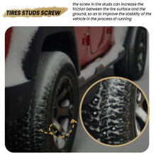 100PCS 12mm Tire Studs Carbide Screw Snow Spikes Anti-Slip Anti-Ice for Car/SUV/ATV/UTV Car Tire Stud