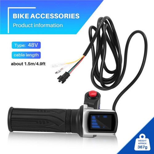 48V Electric Bicycle Scooter Speed Throttle Grip LCD Display with  EBike Twist Throttle Accelerator Handlebar Grip 1