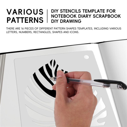 16 Pieces Leaves Stencil Reusable Sheet Painting Stencil Sheet Wall Stencil Leaf Pattern Template Tropical Leaf Reusable 1