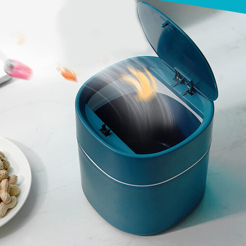 MüLl Eimer Desktop Abfall Eimer mit Aufklappbarem Deckel Kleiner Tisch Abfall Eimer Anmutiger Runder Eck Papier Eimer für Zuhause A 2