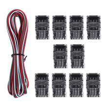 11 Piezas Conectores de Tira de LED de 3 Pines Sintonizables Conectores de Luz de Tira de LED de 10 Mm Terminal de Conector de Tira de LED para WS2811