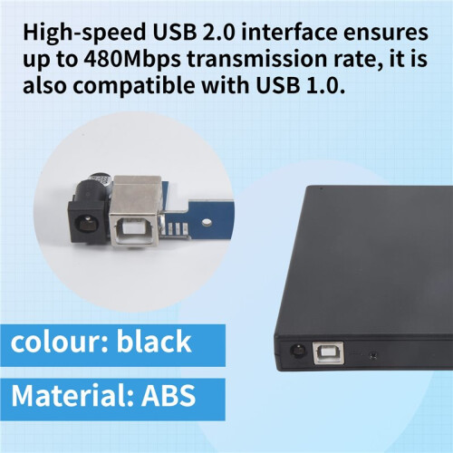 12.7mm External DVD Enclosure USB 2.0 External DVD/CD-ROM Case for Laptop Desktop PC Optical Disk Drive  to 2