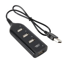 USB Hub 2.0 Multi-USB High Speed Hub Splitter 4-Port USB Hub Adapter for Laptop Receiver Computer Accessories Black